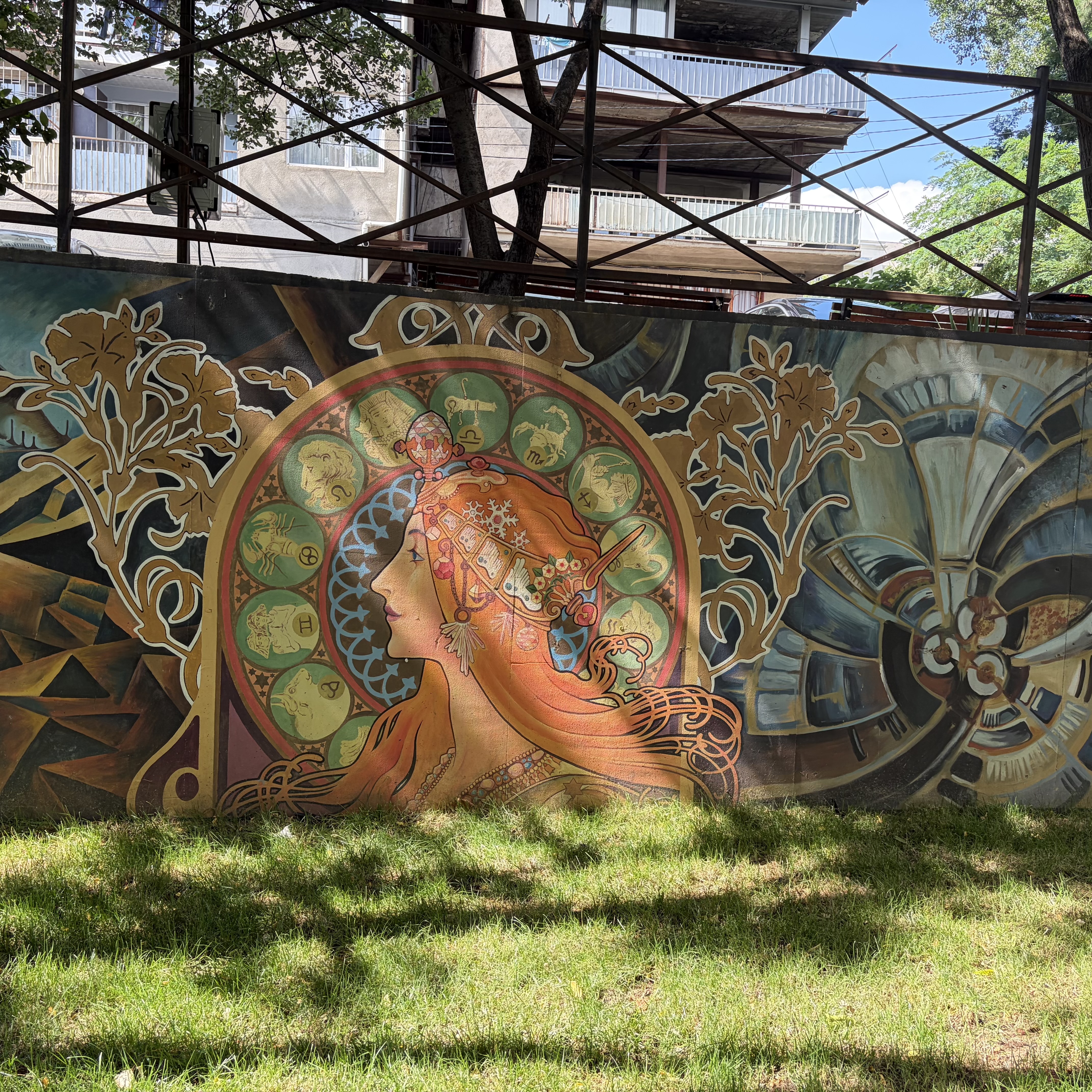 Street art graffiti near backside of TSMU Technical University Tbilisi