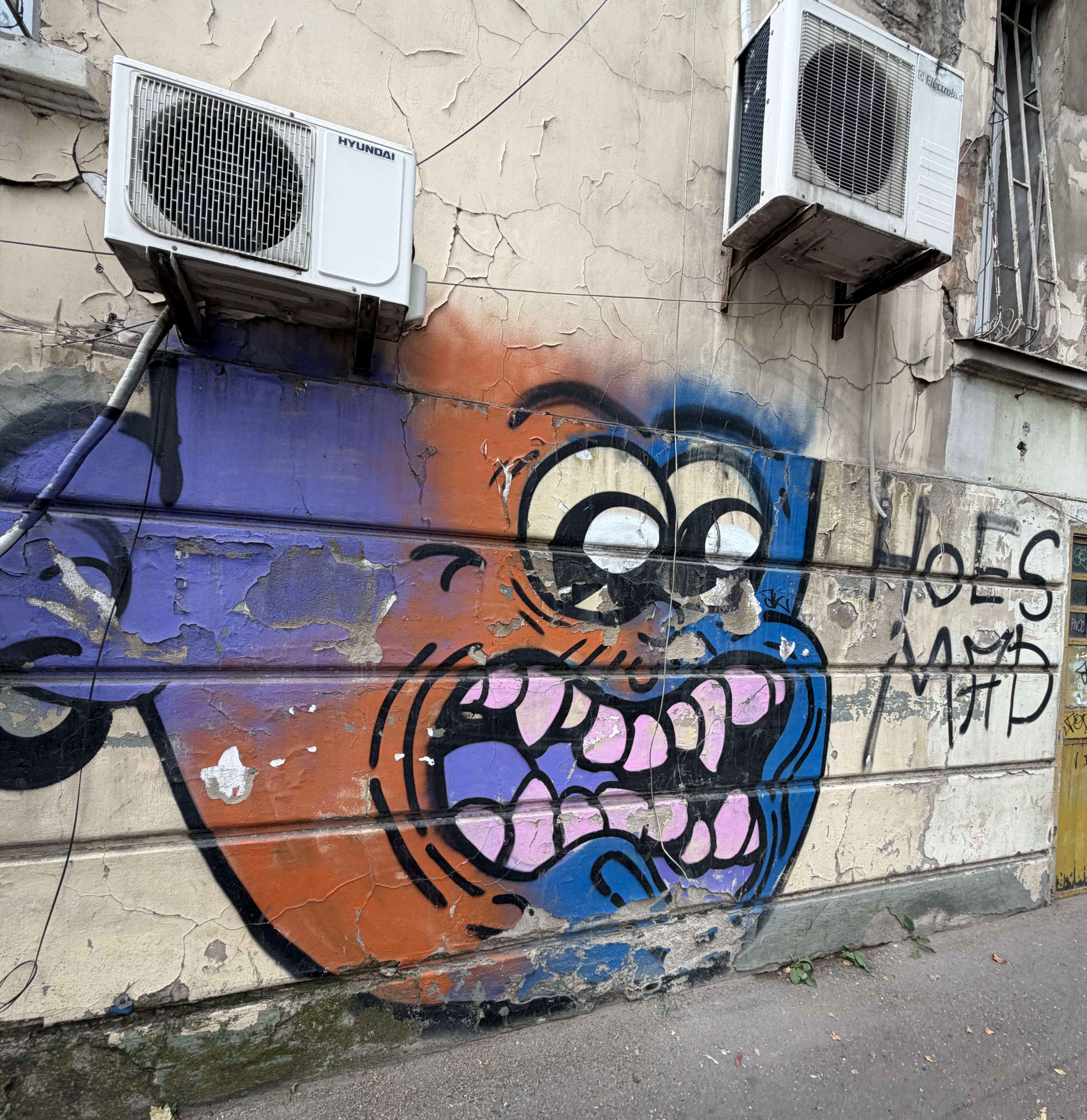 Graffiti artwork between Aragveli and Avlabari in Tbilisi