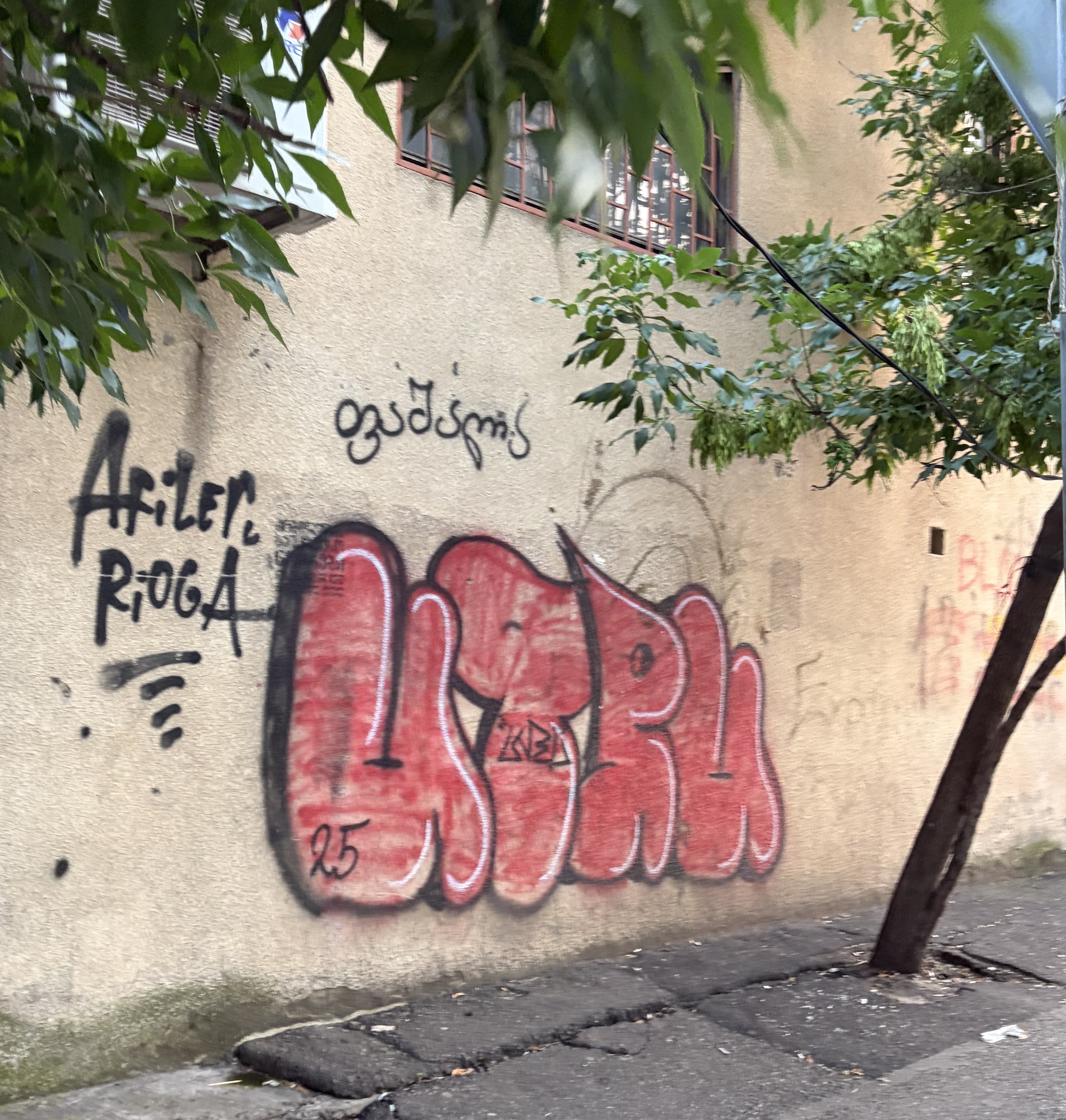 Colorful street art in Aragveli Tbilisi