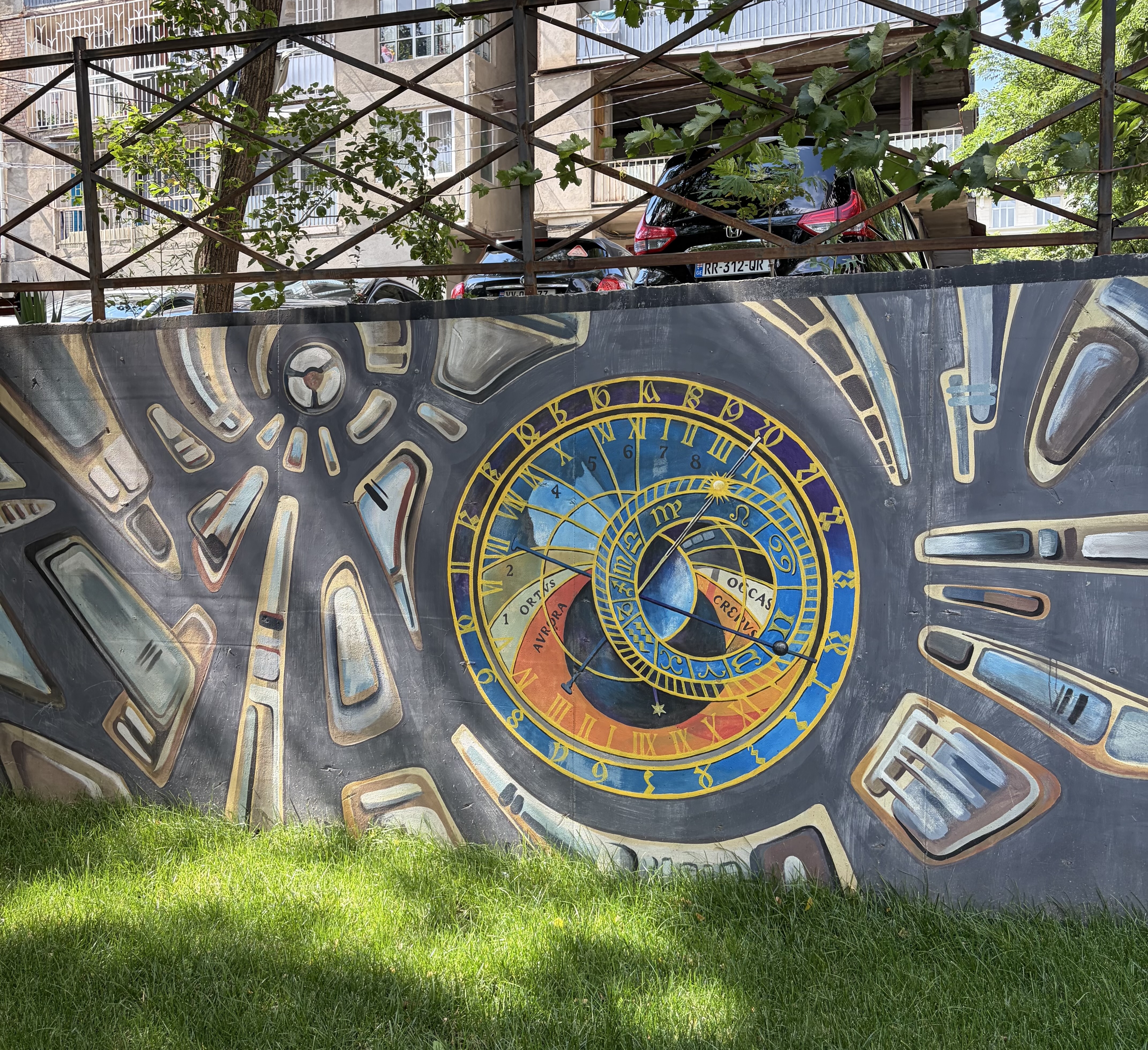 Street art mural near backside of TSMU Technical University Tbilisi
