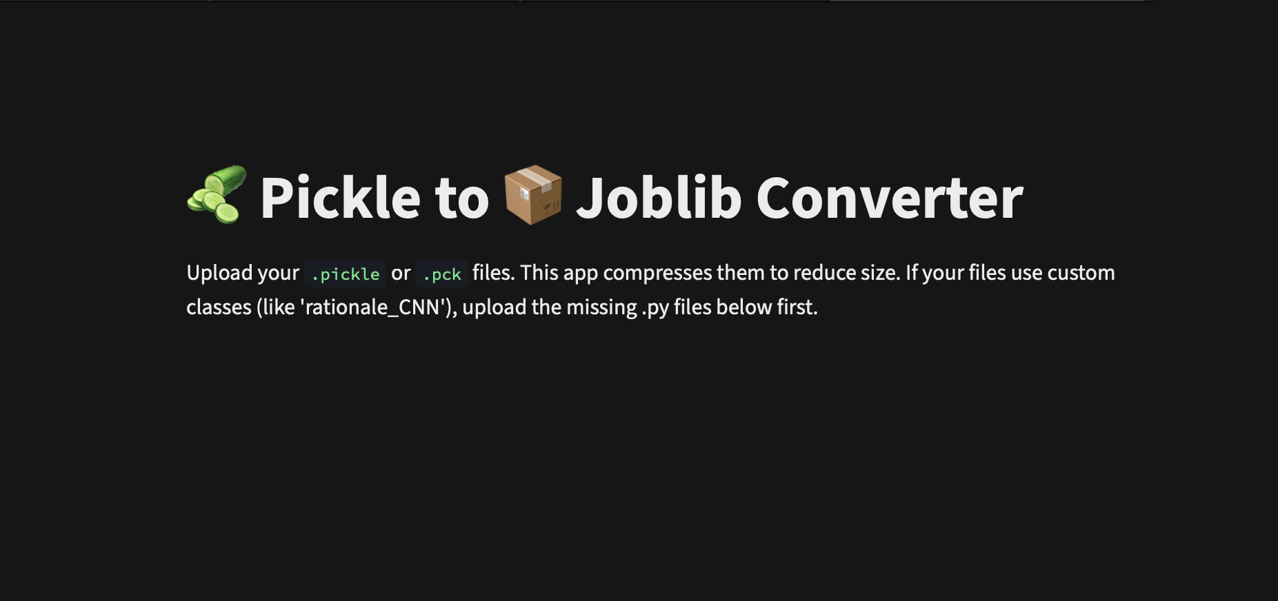 Pickle to Joblib Converter